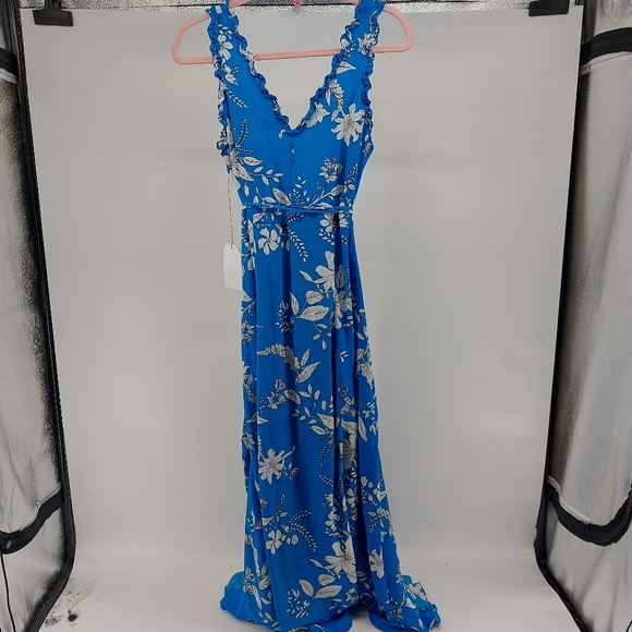 If by Sea blue ruffle asymmetrical wrap dress - Picture 8 of 8